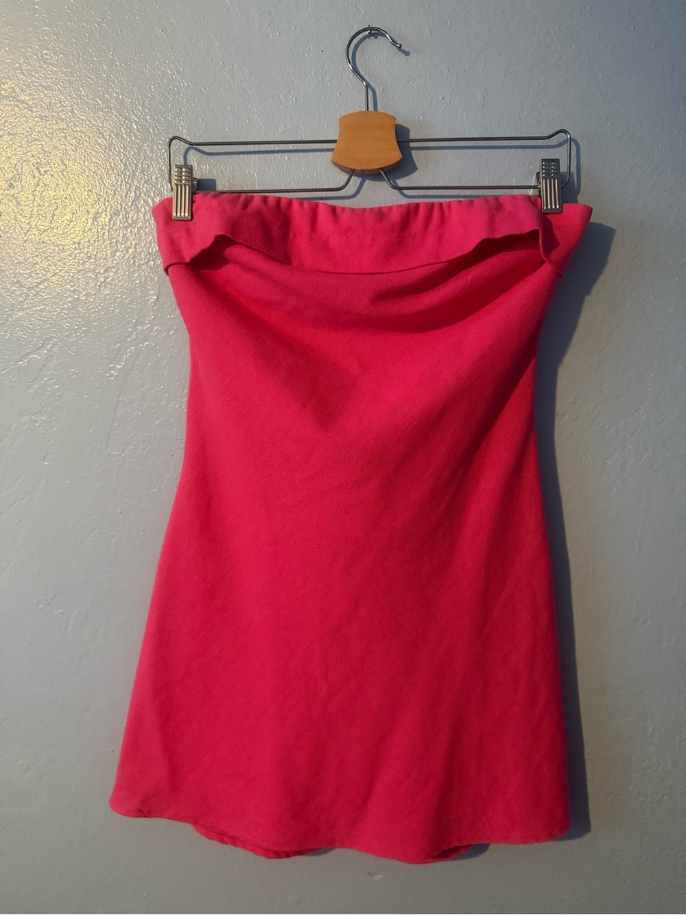 American Threads Strapless Mini Skirt in Hot Barbie Pink